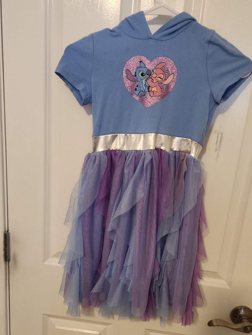 Disney Blue Stitch Hanky Hem Hooded Dress